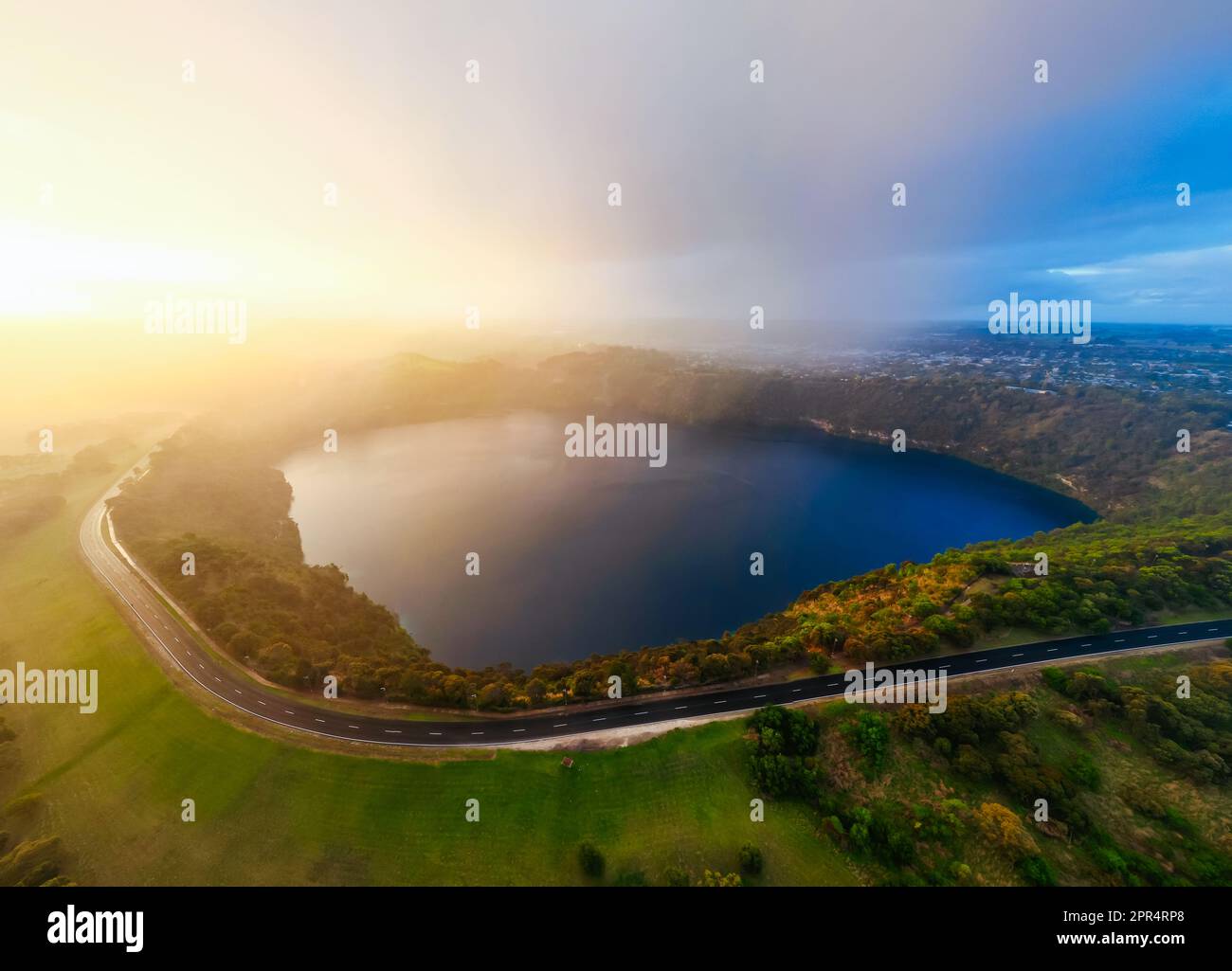Aerial View of Mt Gambier in Australia Stock Photo Alamy