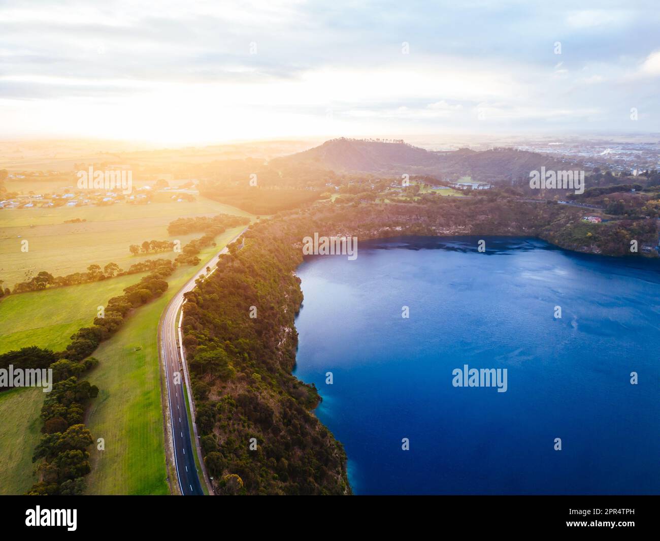 Aerial View of Mt Gambier in Australia Stock Photo Alamy