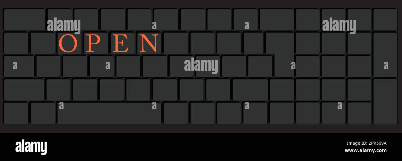 Computer Keyboard with Open text Stock Vector Image & Art Alamy