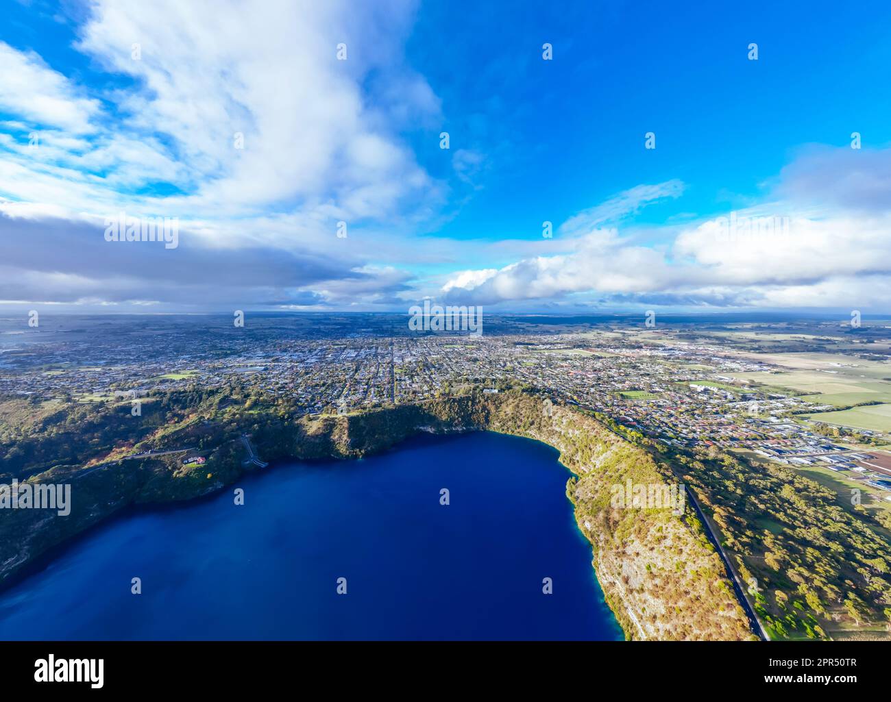 Aerial View of Mt Gambier in Australia Stock Photo Alamy