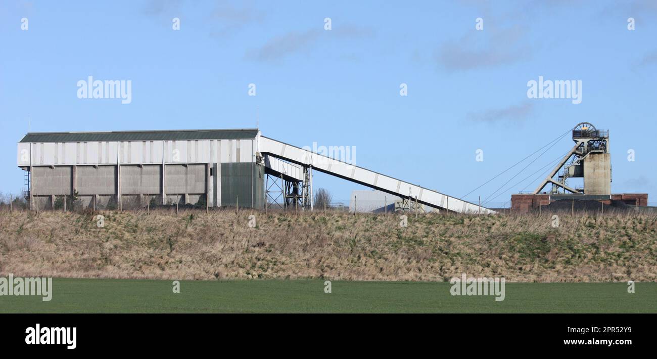 The Surface Buildings and Headstocks of a Coal Mine. Stock Photo