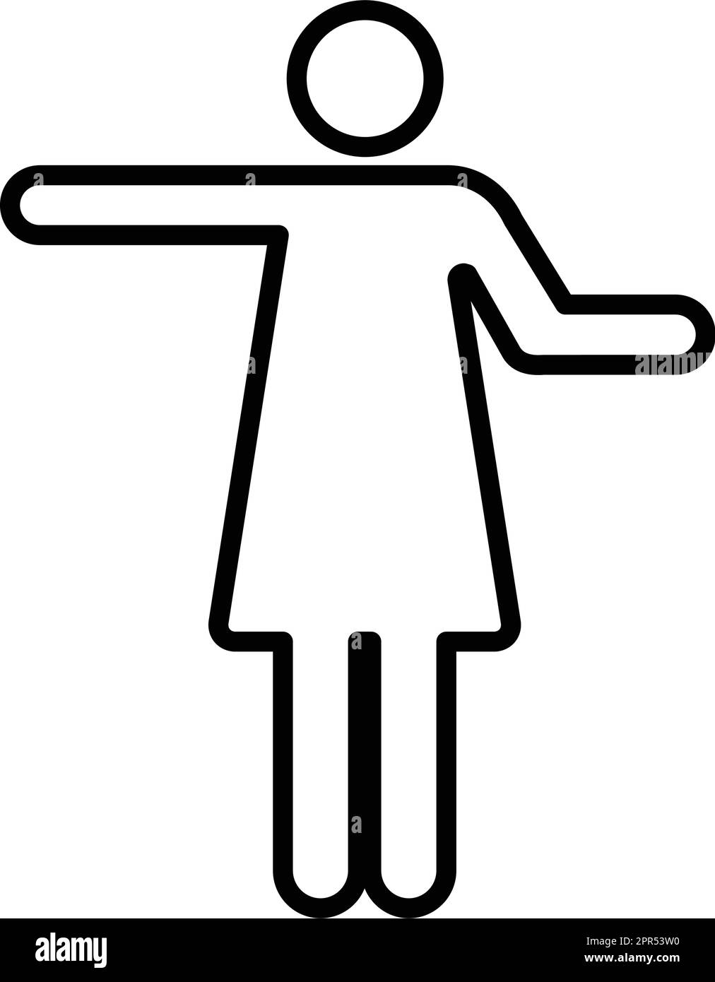 Woman open arms icon vector female person with raised hands symbol in a