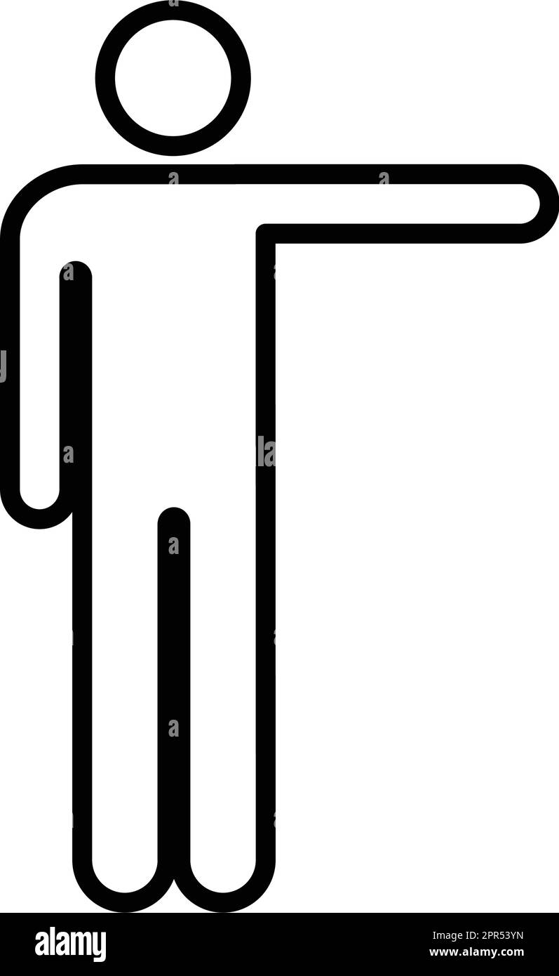 Man open arms icon vector male person with raised hands symbol in a