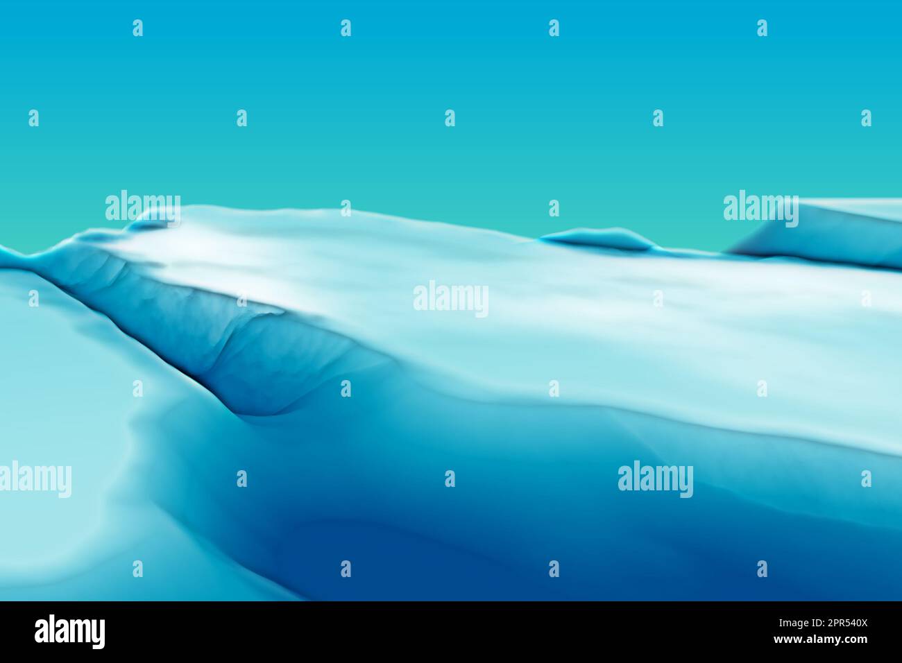 3D ice landscape illustration Stock Photo