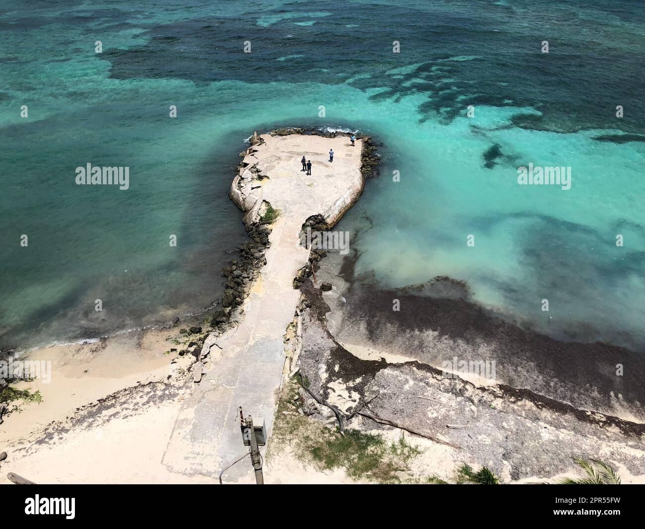 Top view of the colombian caribbean. San Andres Island, Colombia Stock Photo