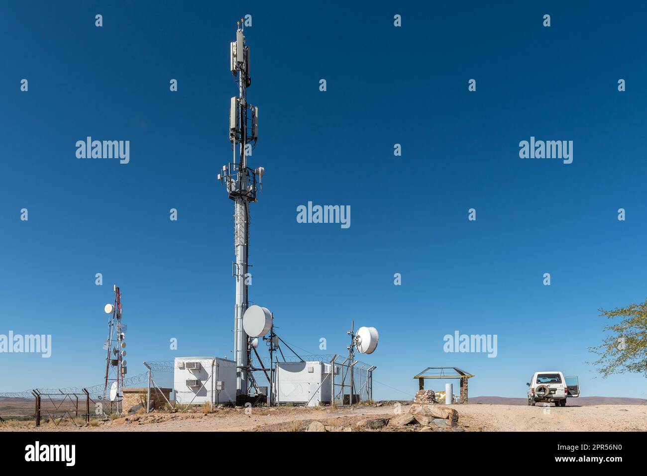 Keimoes, South Africa Feb 24, 2023 A cell phone base station and a