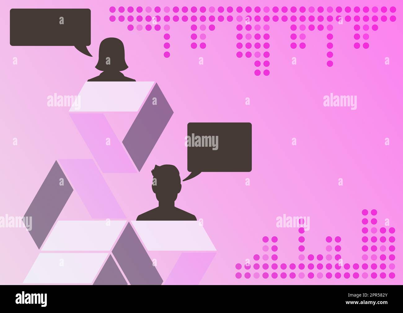 Triangle symbol representing successful online communication colleagues ...