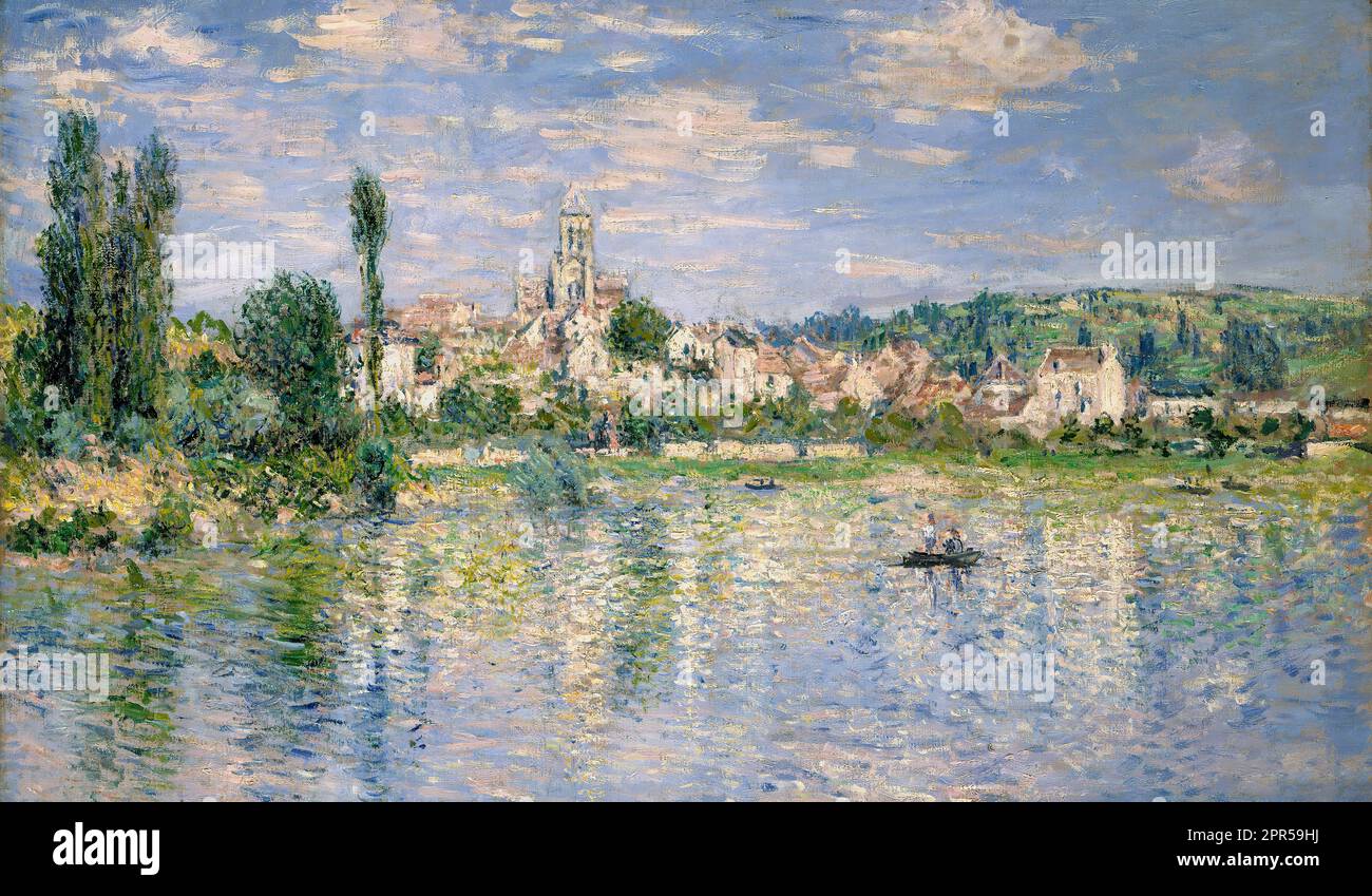 Vetheuil in Summer, by Claude Monet, 1880, French impressionist painting, oil on canvas Stock Photo