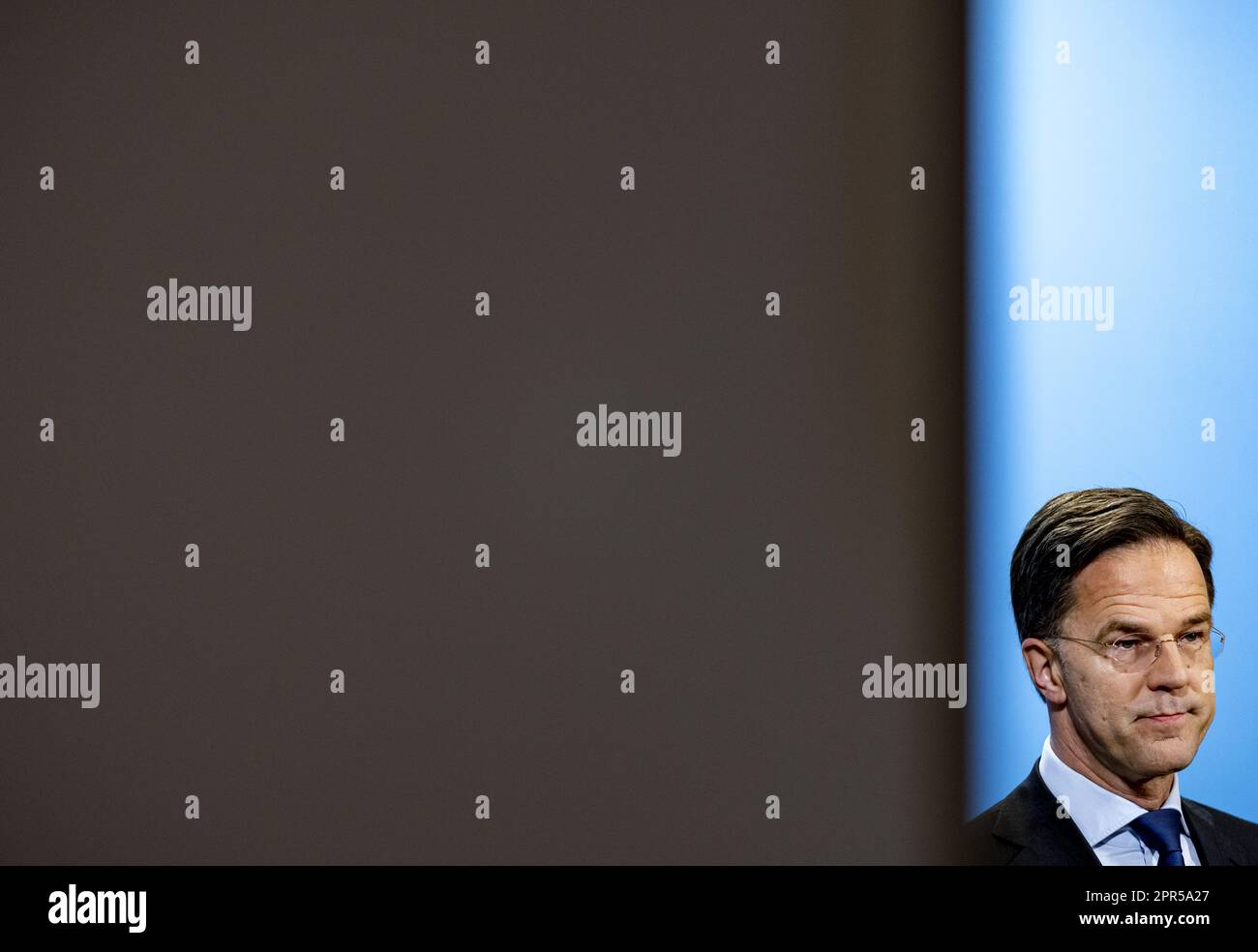 THE HAGUE - Prime Minister Mark Rutte speaks to the press during the ...