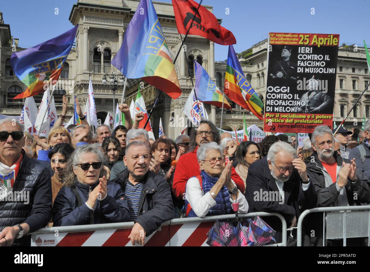 - Milan, demonstration of April 25, anniversary of Italy's Liberation from the nazifascism   - Milano, manifestazione del 25 aprile, anniversario della Liberazione dell'Italia dal nazifascismo Stock Photo