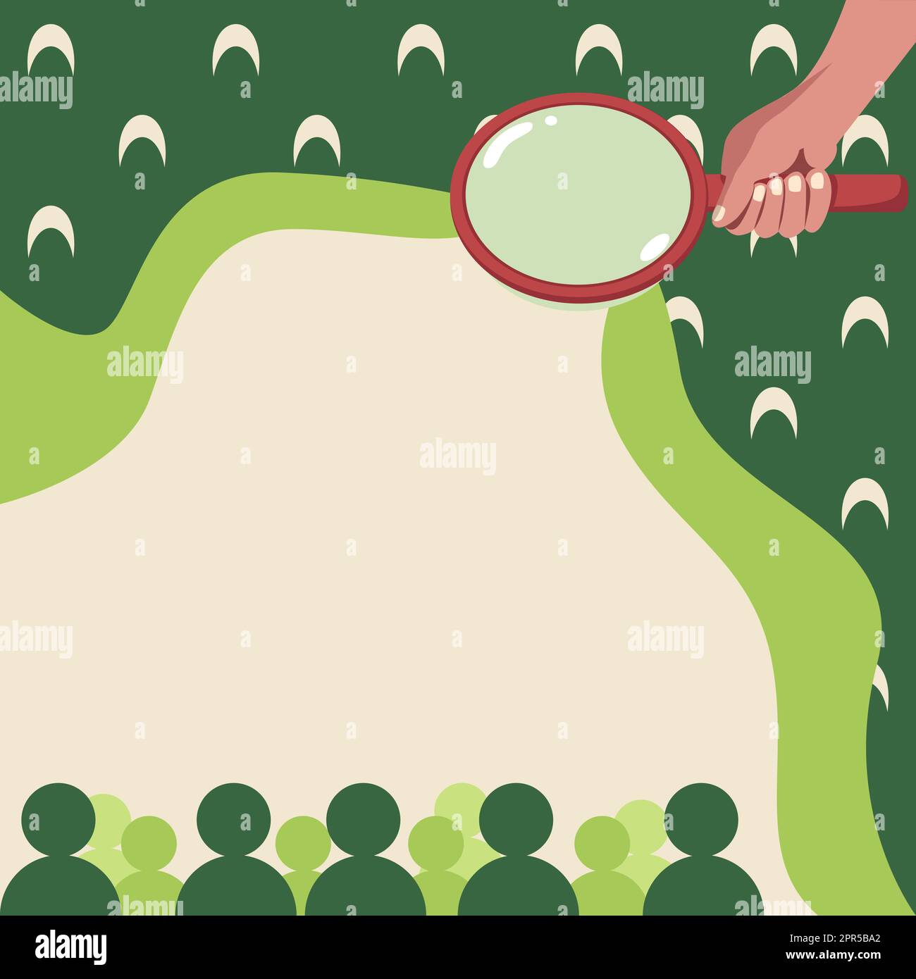 Magnifier Structure Hand Holding Magnifying Glass Examining Socio Economic Structure ...
