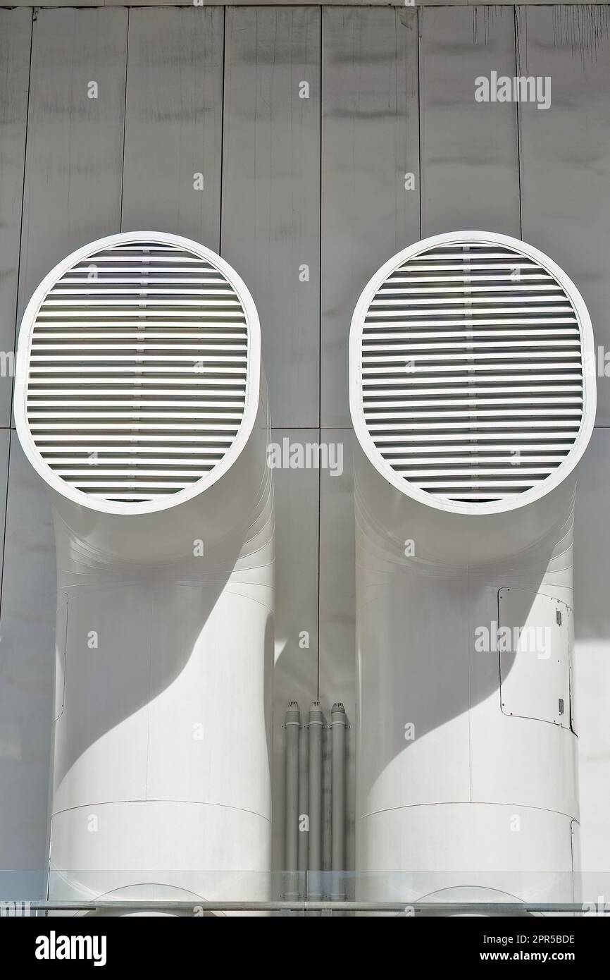 617 White cowl air vents for boat deck on display aat the Australian
