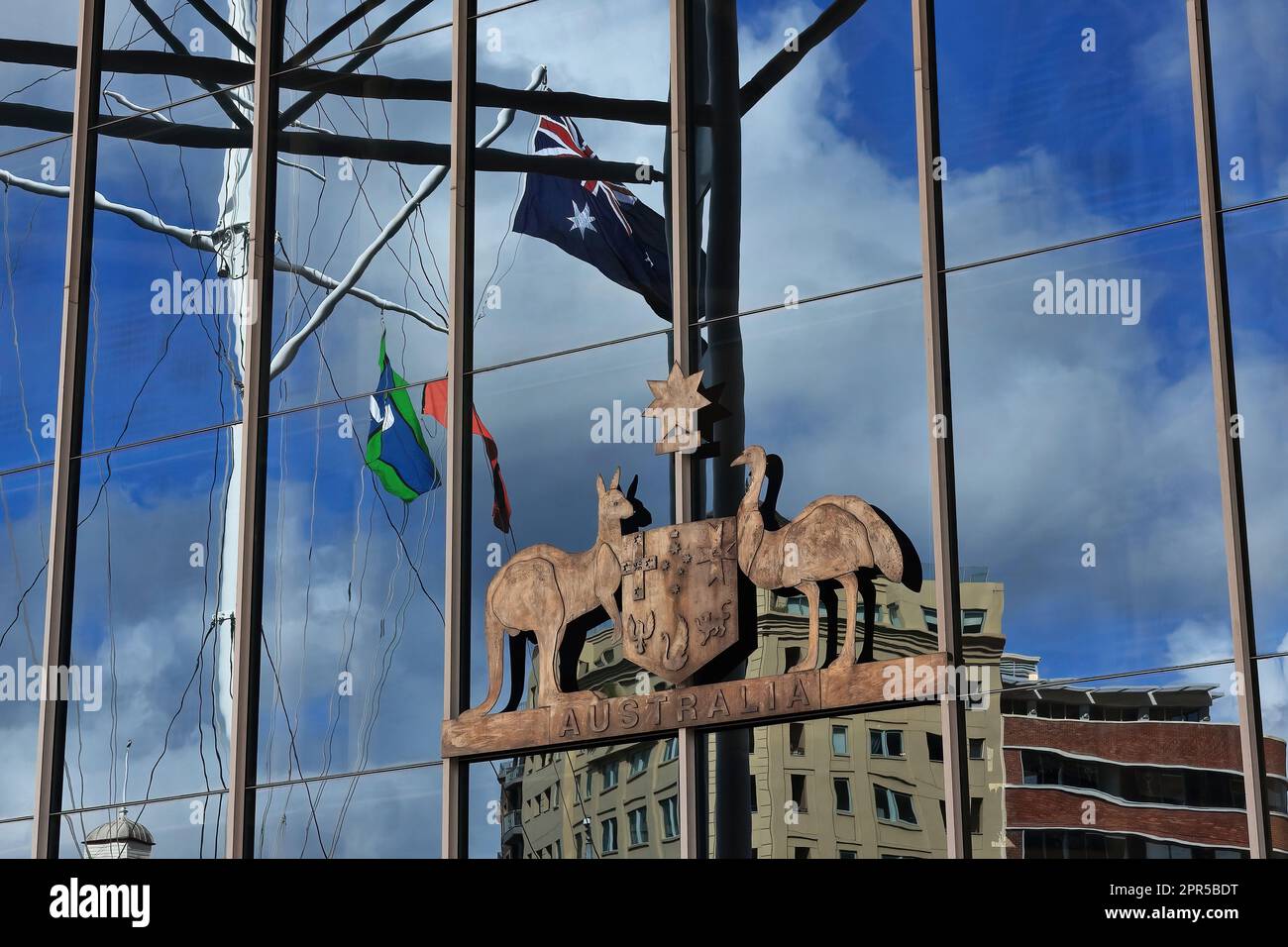 620 Glass wall of the Australian National Maritime Museum harborside