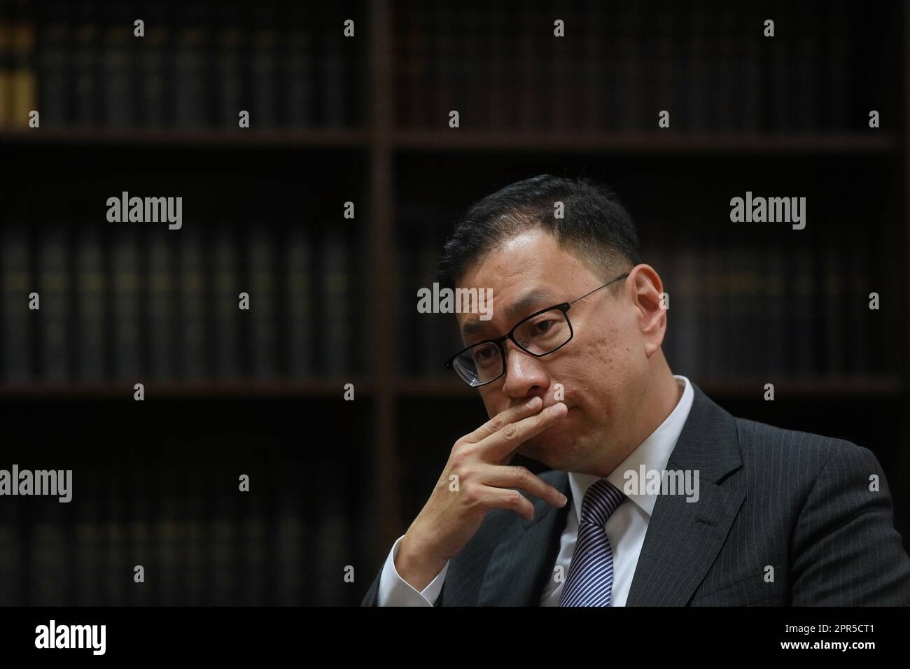 Hong Kong Bar Association's chairman Victor Dawes SC is interviewed at