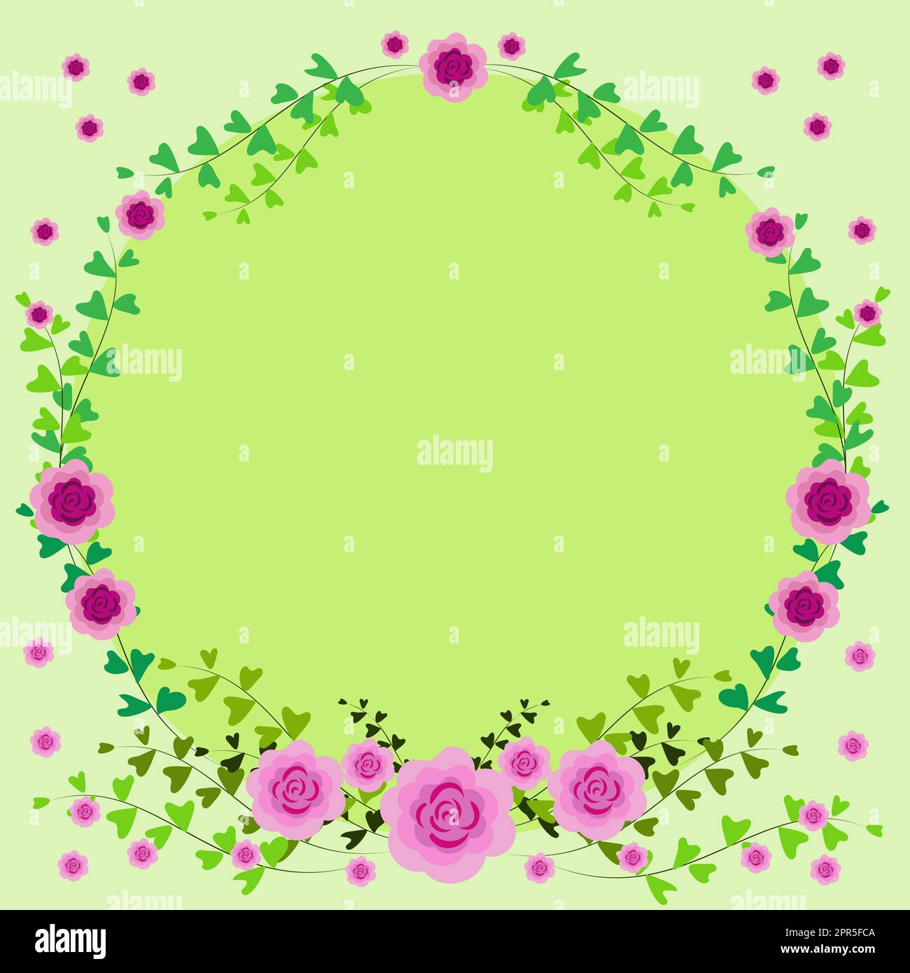 Frame With Leaves And Flowers Around And Important Announcements Inside