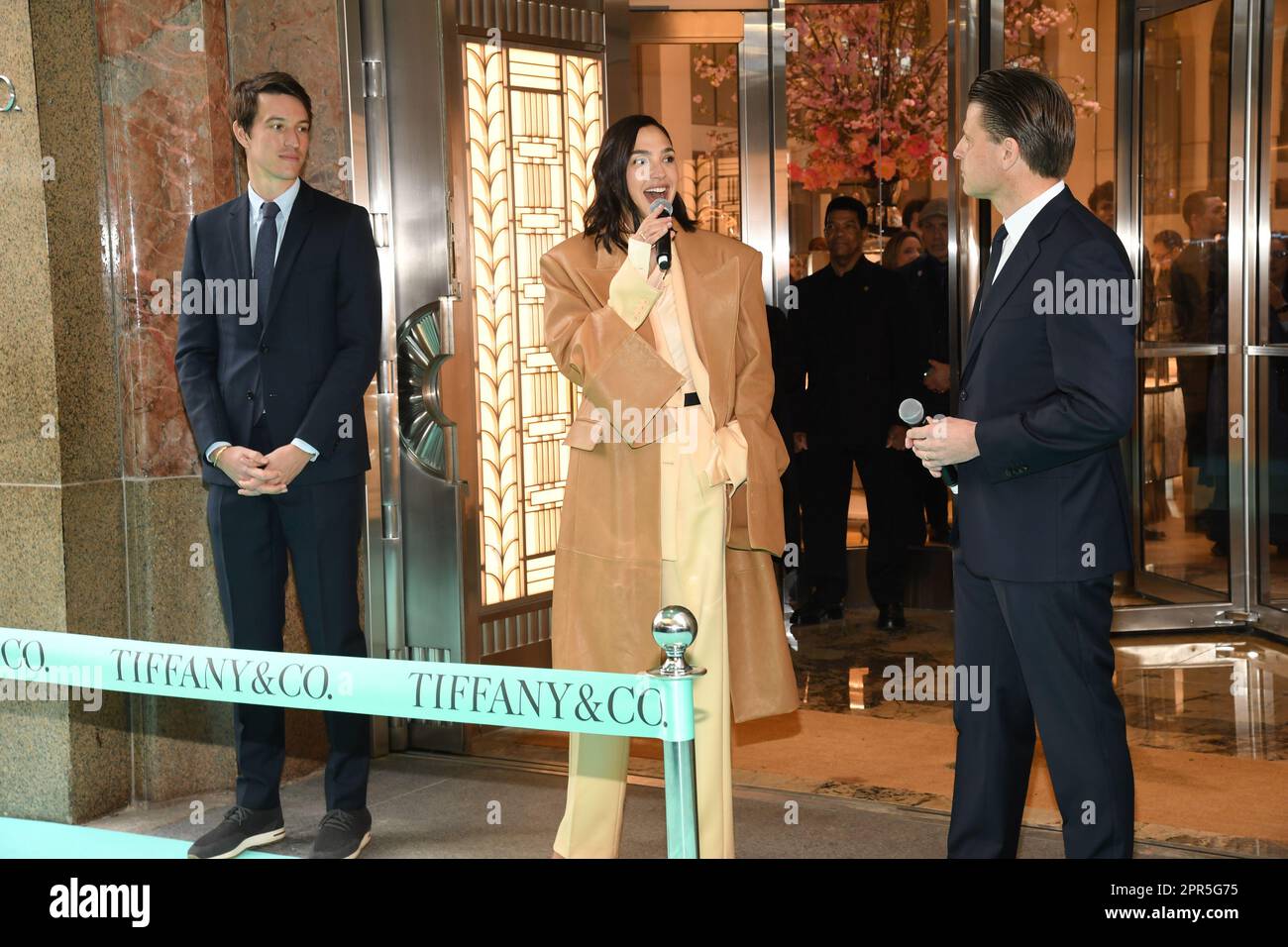 New York, USA. 26th Apr, 2023. Alexandre Arnault, Gal Gadot, Anthony Ledru  attends the Tiffany's landmark ribbon cutting and launch of the new  Tiffany's, hosted by tiffany's global brand ambassador Gal Gadot