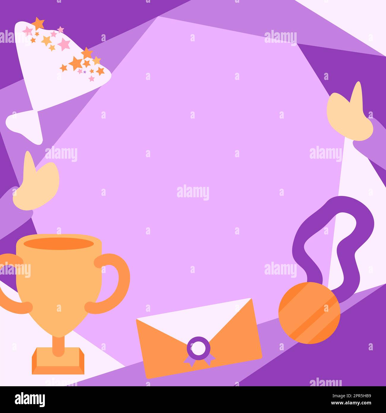 People Congratulating Success Presenting Earned Trophy Medals. Successful Teamwork Earning Prize For Combined Effort. Abstractly Presented Partnership Accomplishments. Stock Vector