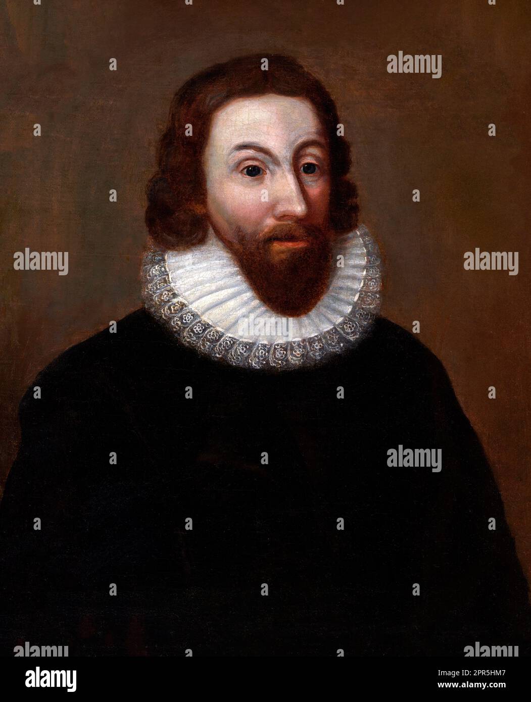 John Winthrop. Portrait of the English Puritan lawyer and first Governor of the Massachusetts Bay Colony, John Winthrop (1587/88-1649), oil on canvas, unknown artist, c. 1800 after an early 17th century painting Stock Photo