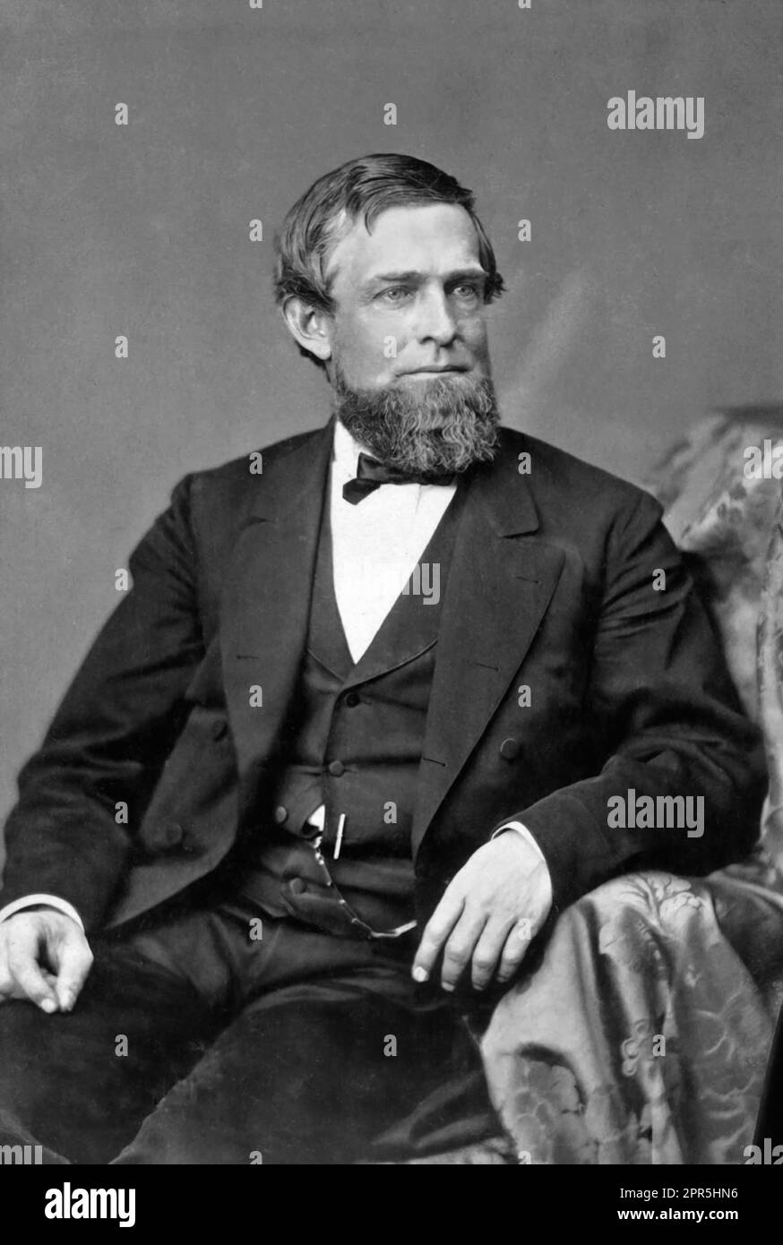 Schuyler Colfax. Portrait of the journalist and 17th Vice President of the United States, Schuyler Colfax (1823-1885), c. 1865 Stock Photo
