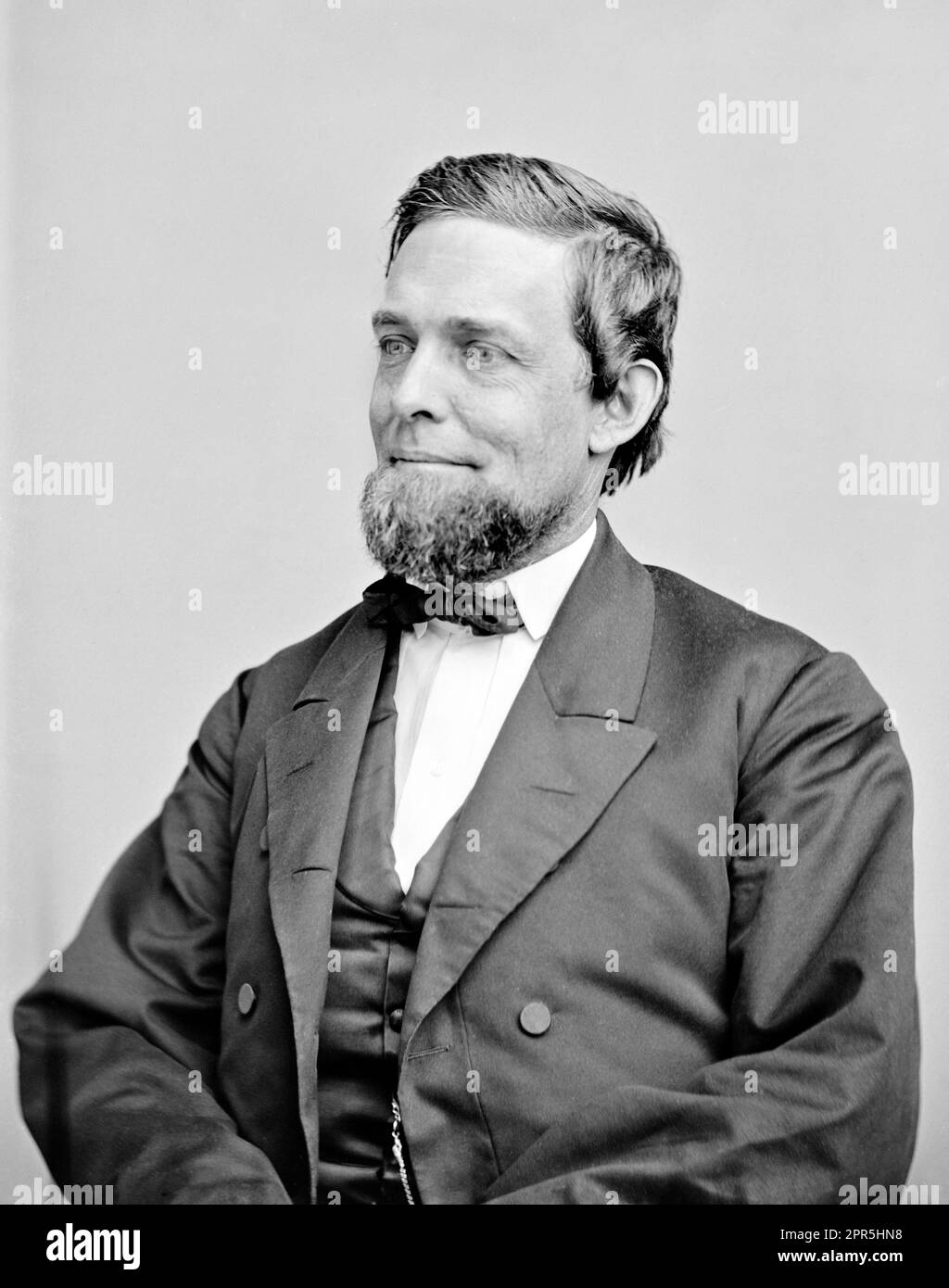 Schuyler Colfax. Portrait of the journalist and 17th Vice President of the United States, Schuyler Colfax (1823-1885), c. 1860-70 Stock Photo