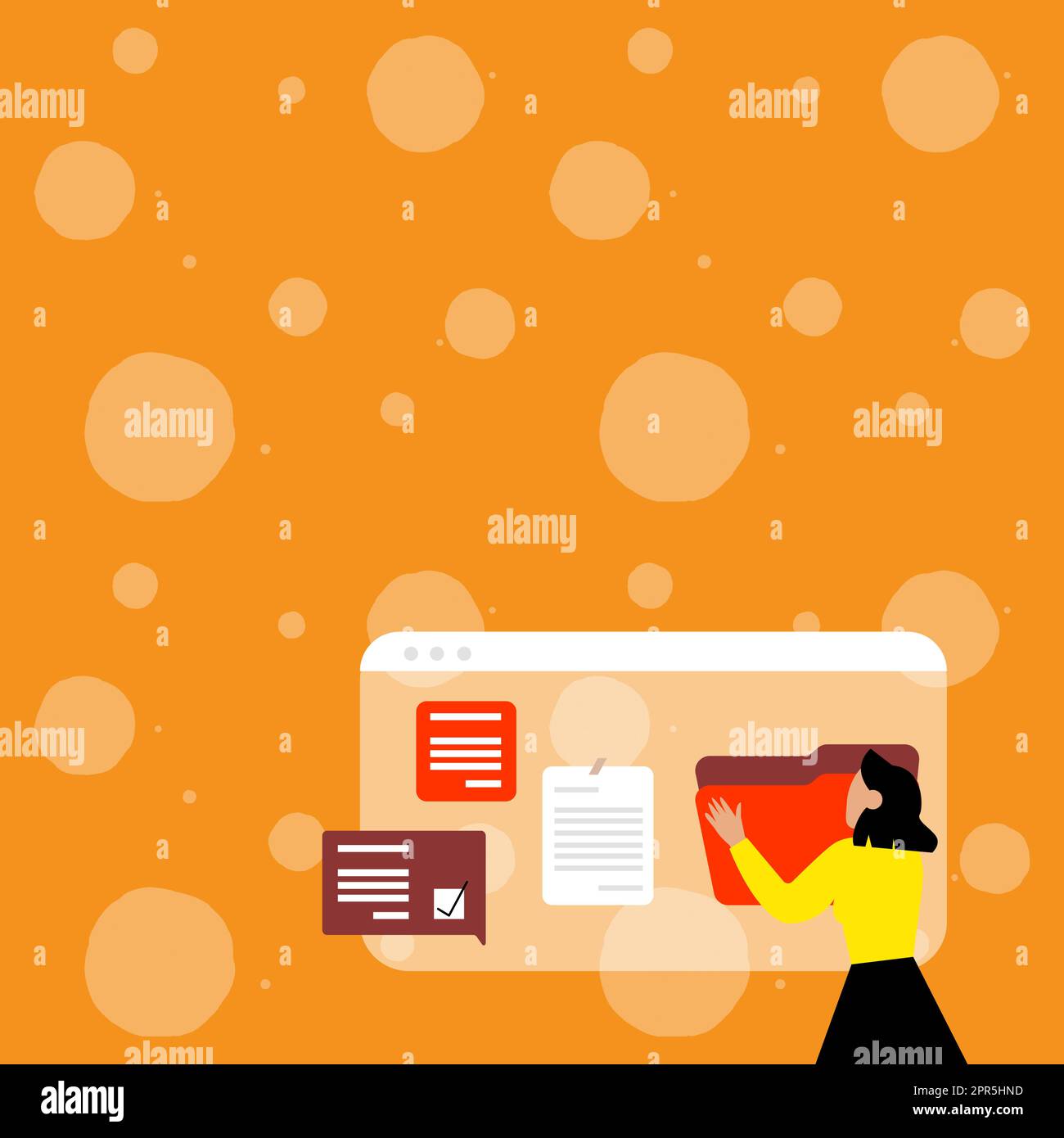 Woman Arranging Browser History, Editing Organizing Online Files