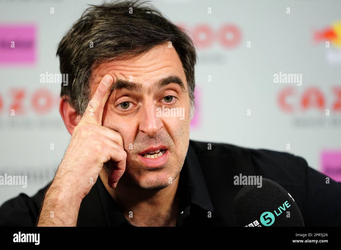 Ronnie O'Sullivan during day one of the Cazoo World Snooker Championship at  the Crucible Theatre, Sheffield. Picture date: Saturday April 15, 2023  Stock Photo - Alamy