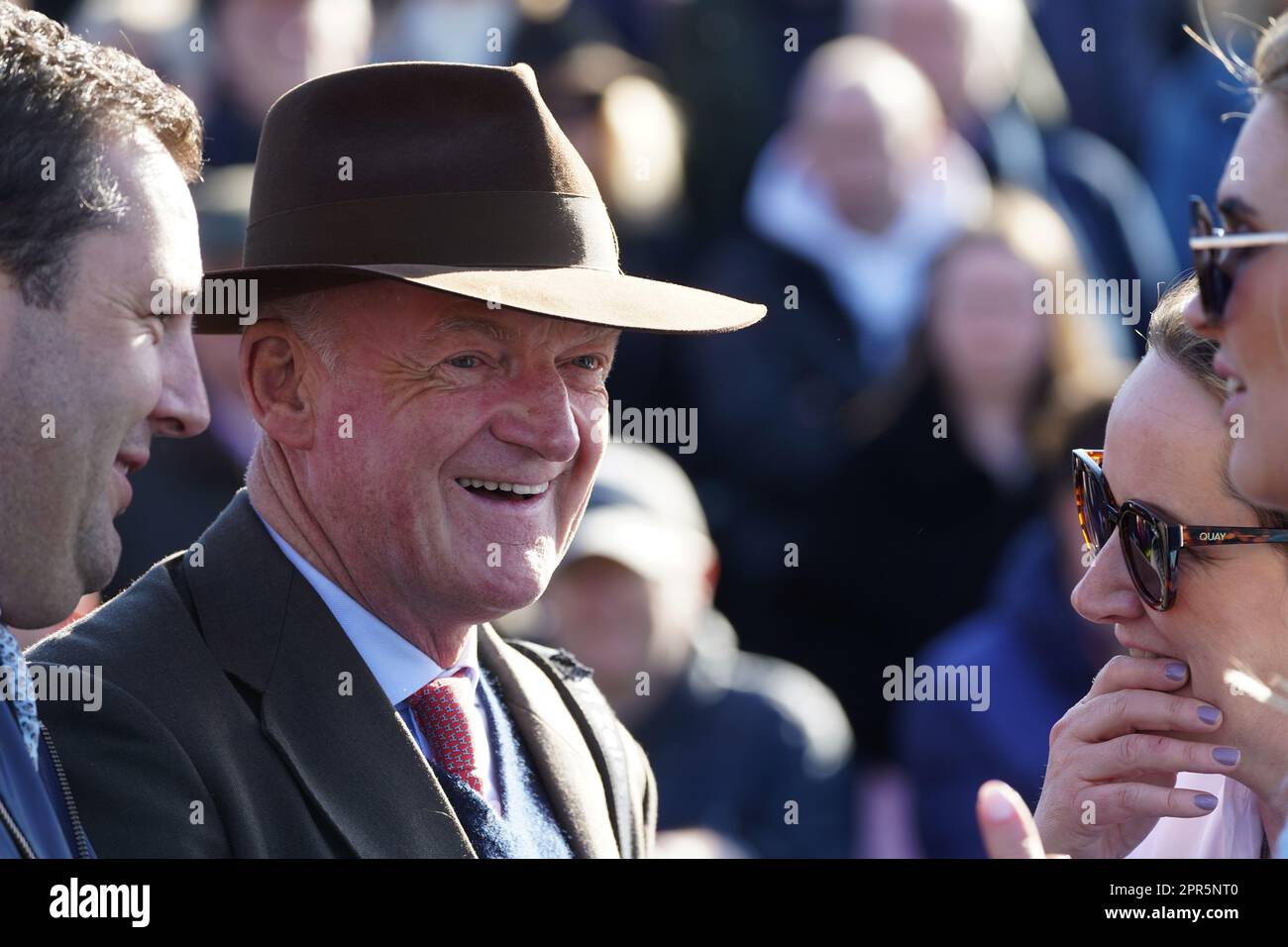 Winning trainer Willie Mullins in the parade ring after Gaelic Warrior won the Irish Mirror Novice Hurdle during day two of the Punchestown Festival at Punchestown Racecourse in County Kildare, Ireland. Picture date: Wednesday April 26, 2023. Stock Photo