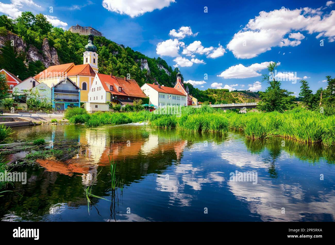 Village of Kallmünz at Naab river near Regensburg, Upper Palatinate, Bavaria, Germany Stock Photo