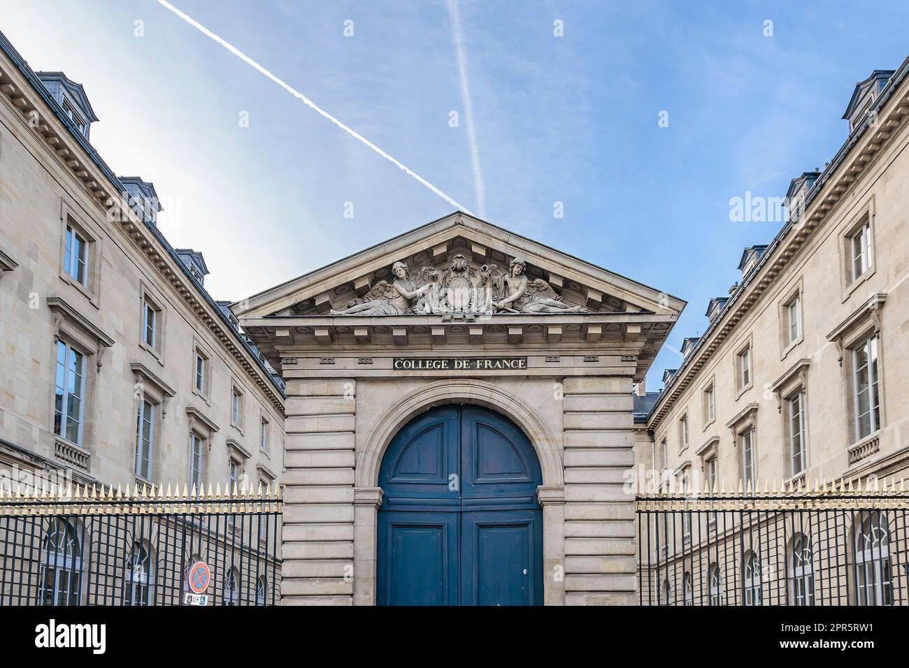 Exterior view of college de paris, sorbonne university, paris, france ...