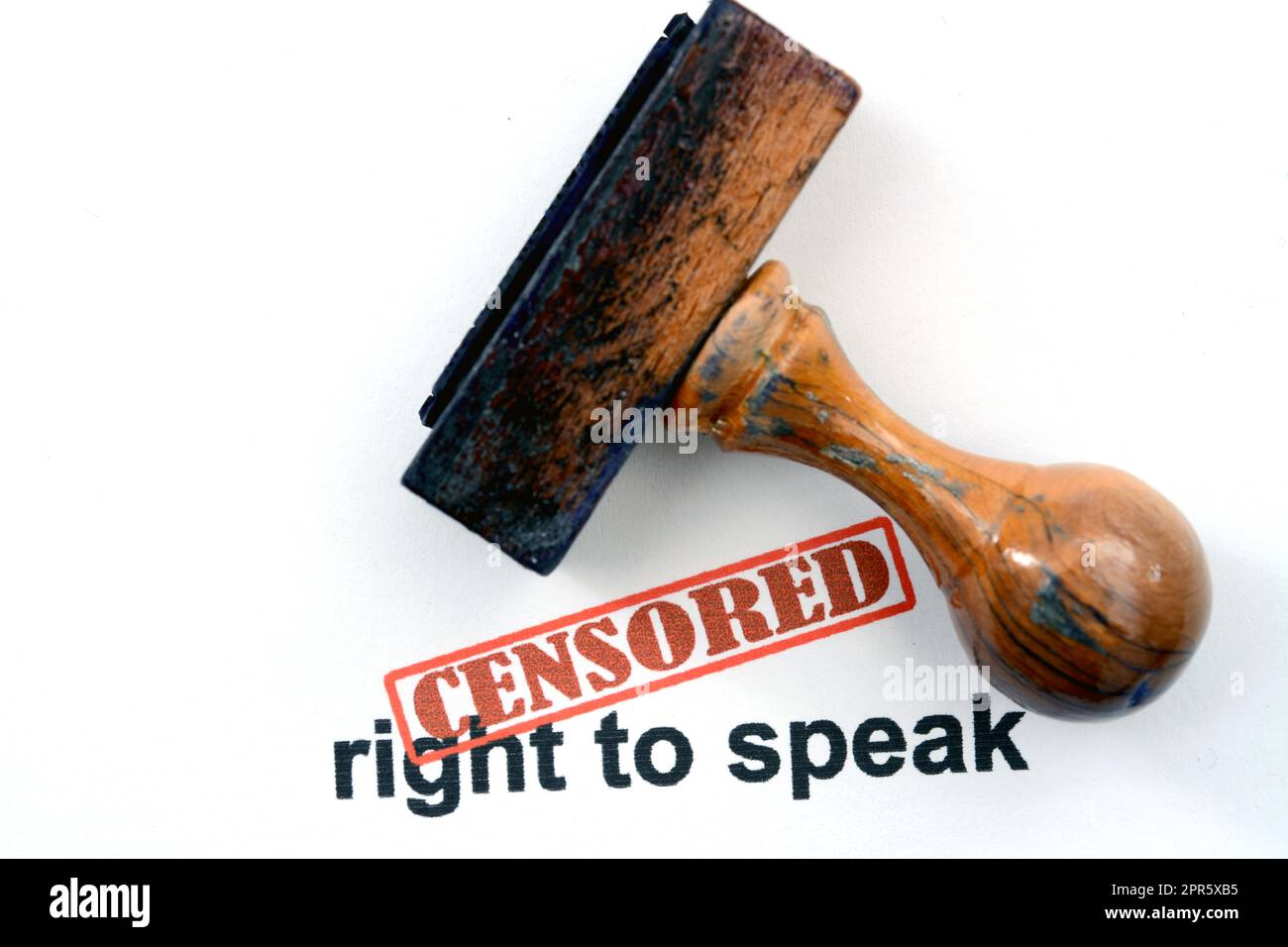 Censored right to speak Stock Photo