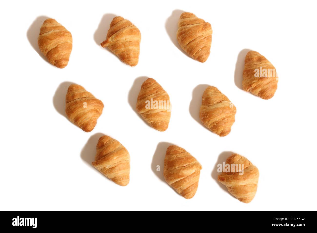 Fresh Baked Croissant Rolls Isolated on White Background Stock Photo ...