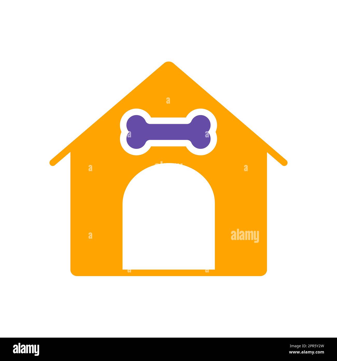 Dog house vector icon. Pet animal sign. Graph symbol for pet and veterinary web site and apps design, logo, app, UI Stock Photo