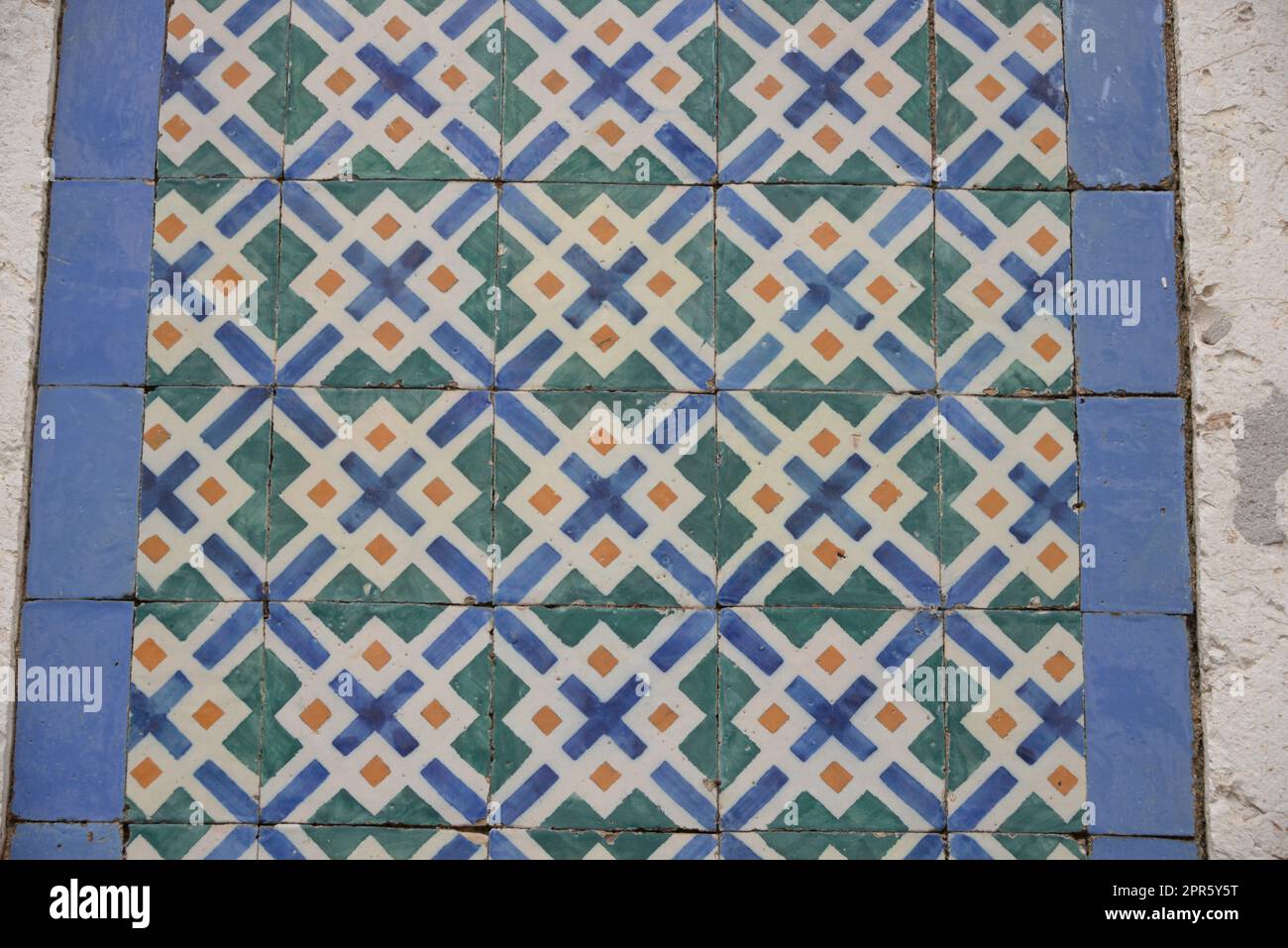 a wall with tiles in Lisbon -Lisboa- the capital of Portugal, September, 2018 Stock Photo