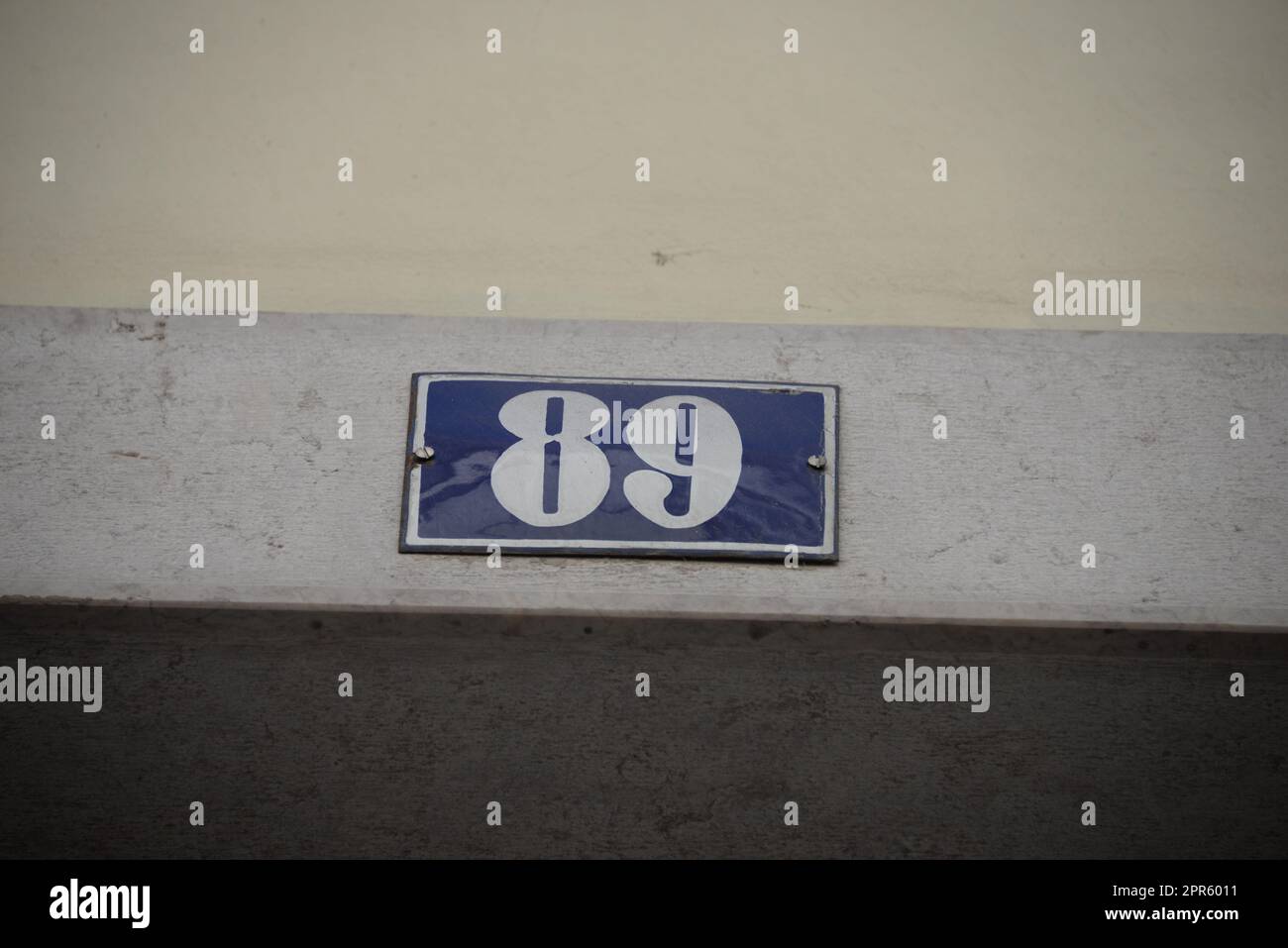 number 89 on a house in Lisbon - Lisboa - the capital of Portugal, September, 2018 Stock Photo