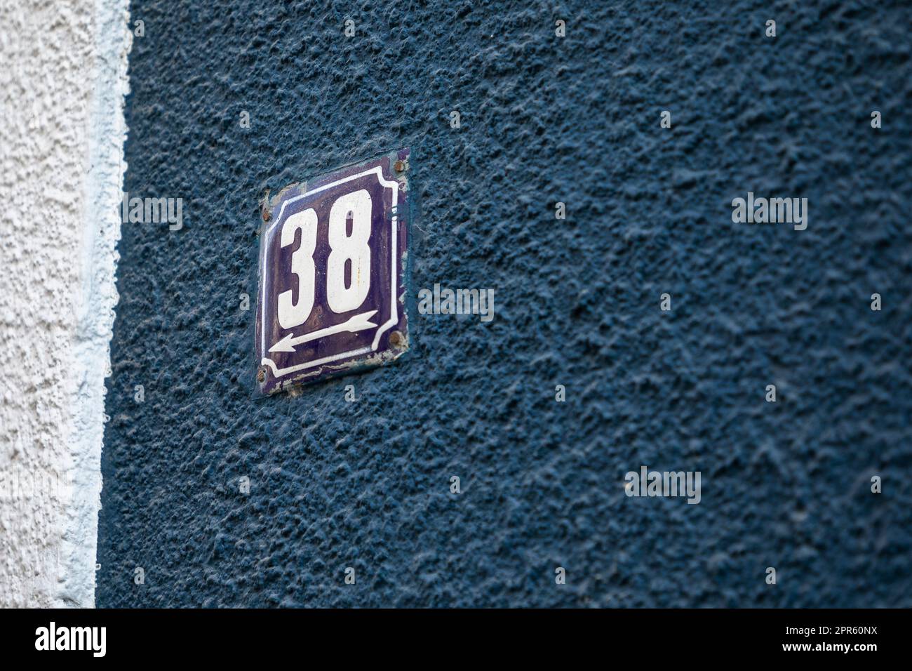 House numbers in different styles and colors (concept for real estate