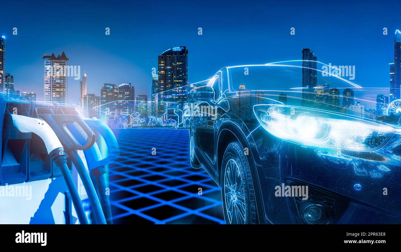 Futuristic sports car drifting in the neon street Stock Photo - Alamy