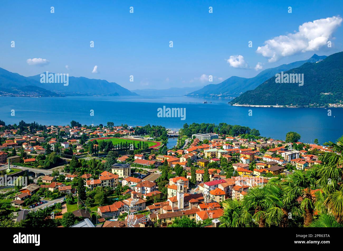 Maccagno on the Lake Maggiore (Lago Maggiore), located in the province of Varese in the Italian region Lombardy, Italy Stock Photo