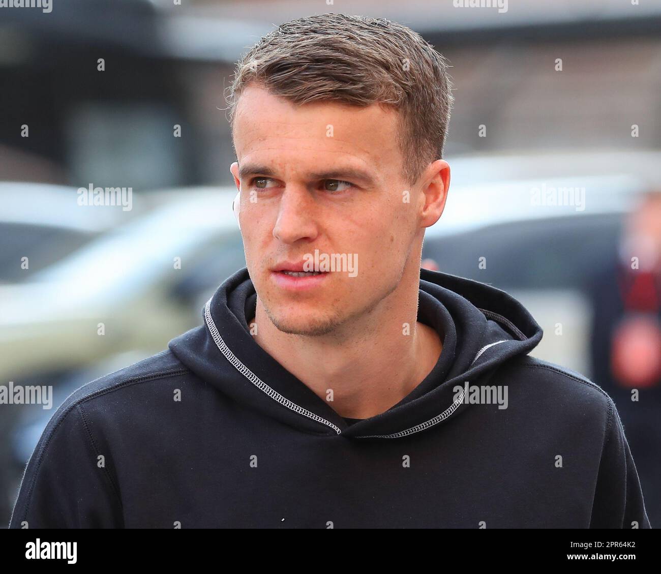 Nottingham, UK. 26th Apr, 2023. Solly March #7 of Brighton & Hove Albion arrives ahead of the Premier League match Nottingham Forest vs Brighton and Hove Albion at City Ground, Nottingham, United Kingdom, 26th April 2023 (Photo by Gareth Evans/News Images) in Nottingham, United Kingdom on 4/26/2023. (Photo by Gareth Evans/News Images/Sipa USA) Credit: Sipa USA/Alamy Live News Stock Photo