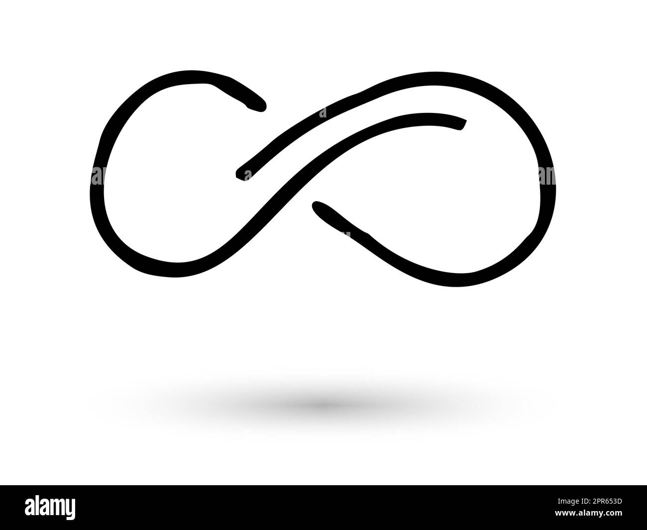 Infinity symbol hand drawn with ink brush. Thin line scribble icon ...