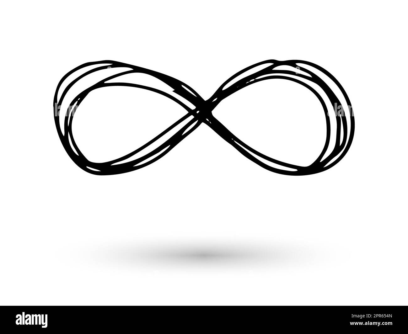 Infinity symbol hand drawn with ink brush. Thin line scribble icon ...