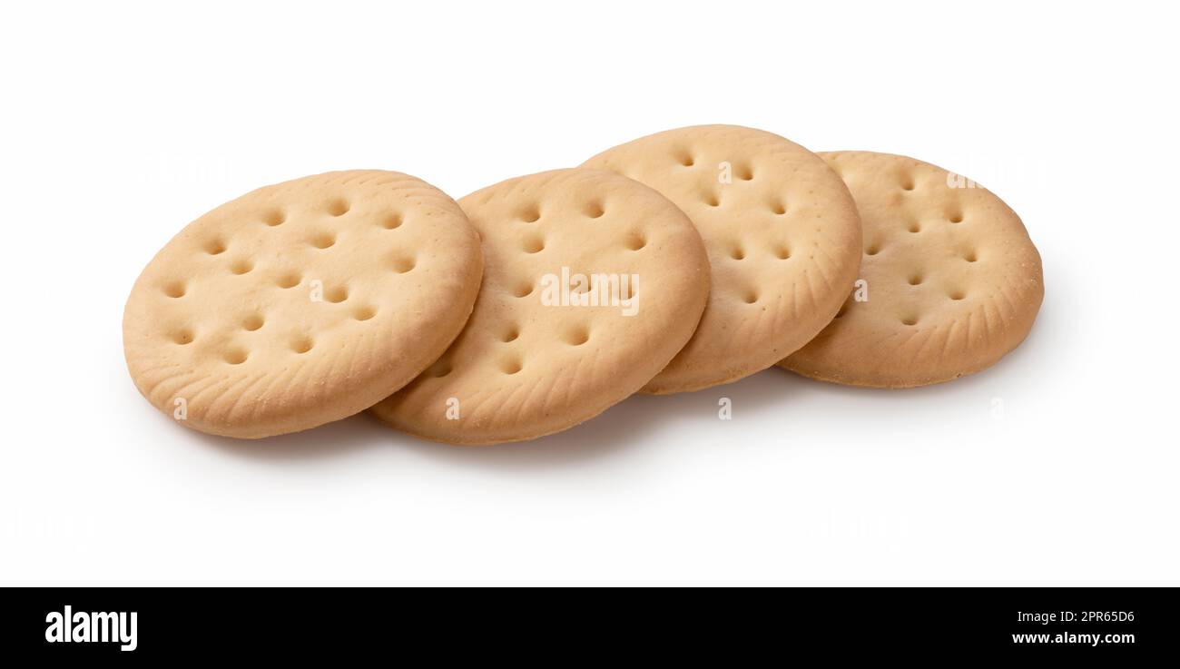 Cookies placed on a white background. Stock Photo