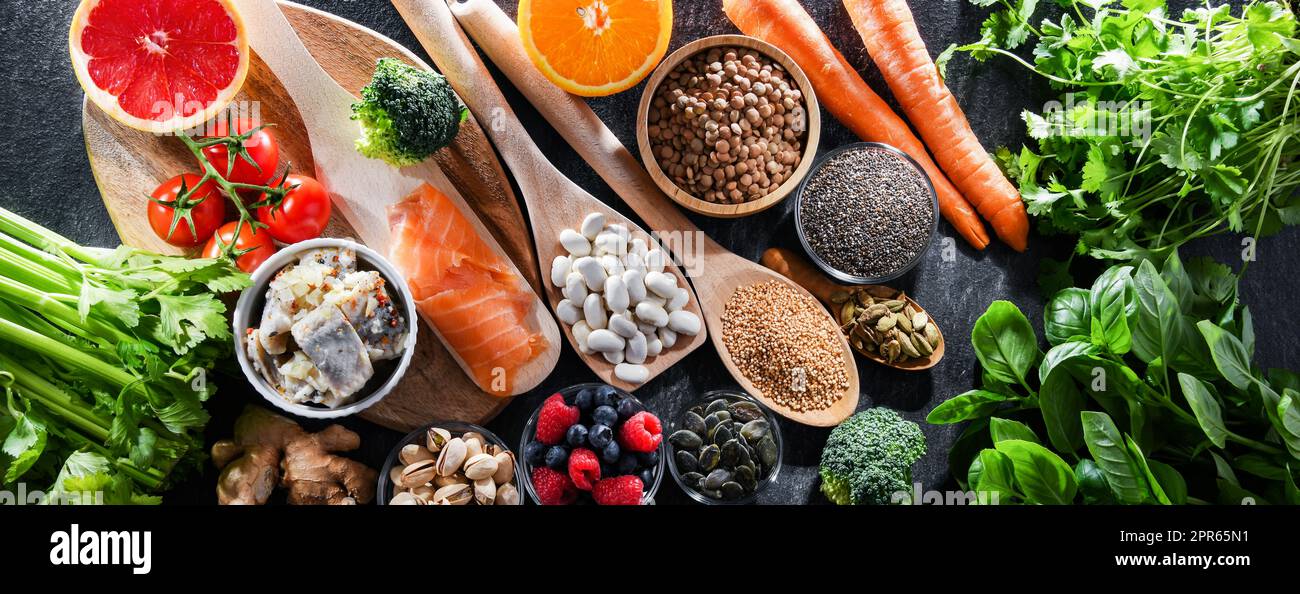 Food products to reduce high blood pressure Stock Photo Alamy