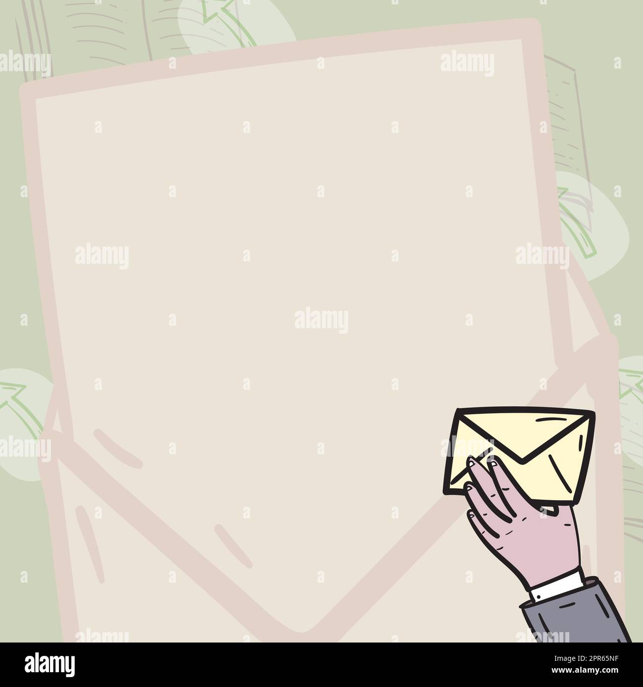 Professional Holding Letter And Envelope With Memorandum. Businessman ...