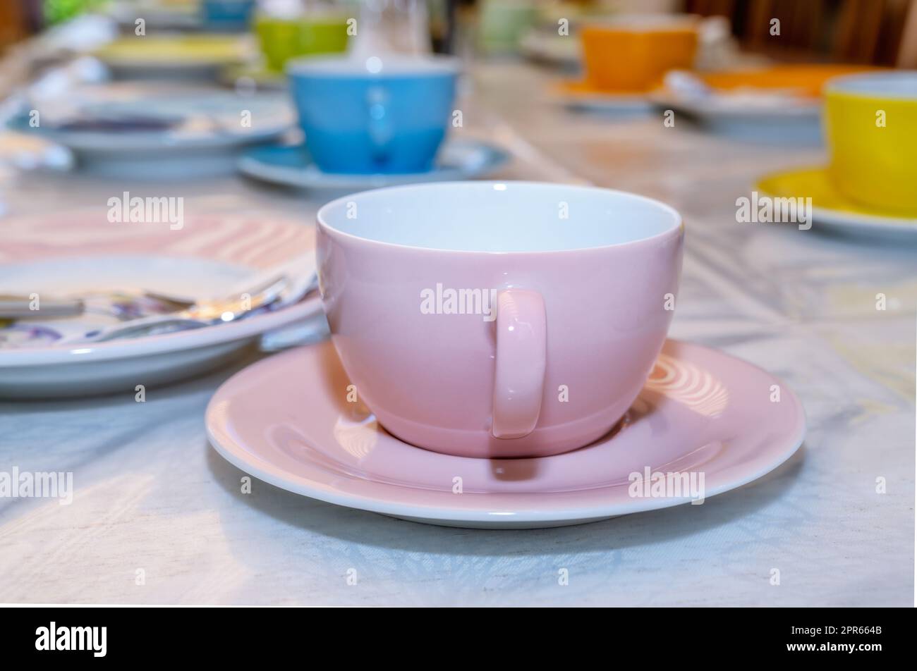 Table setting for a birthday party Stock Photo