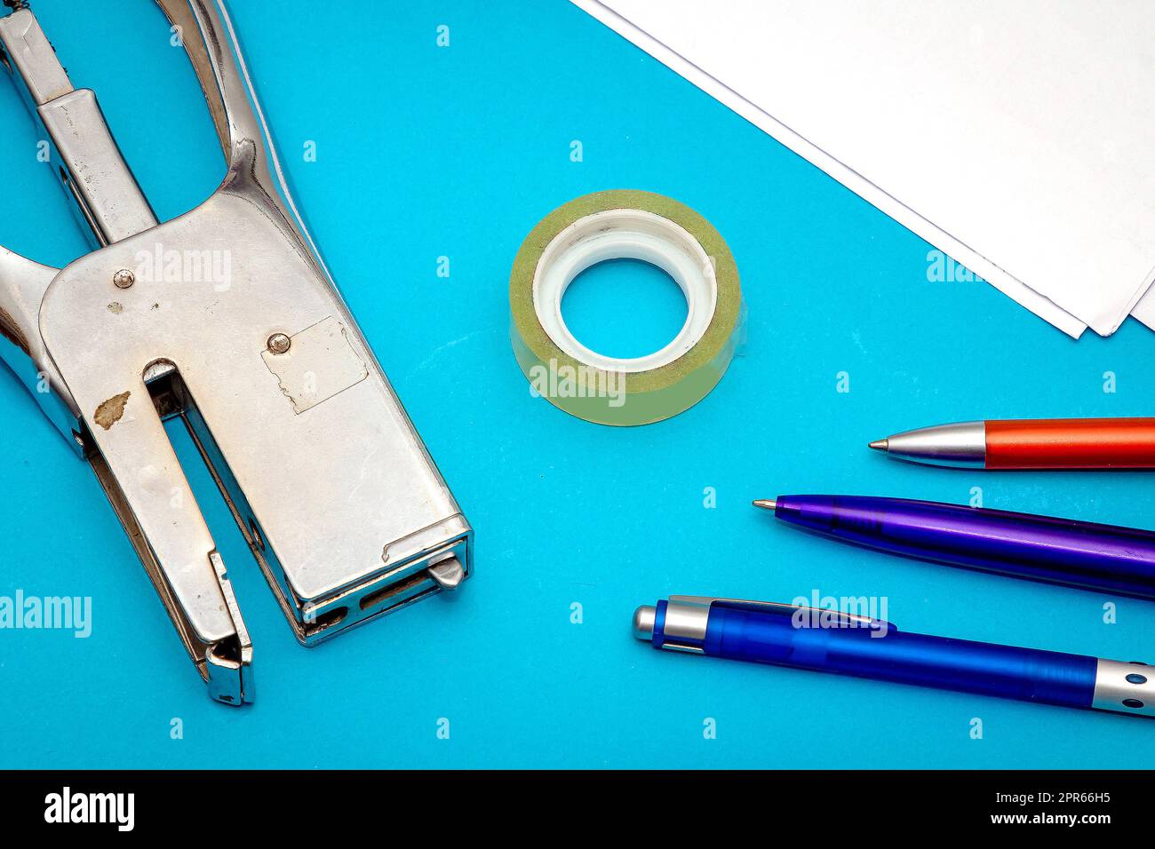 Office stationery tools details Stock Photo