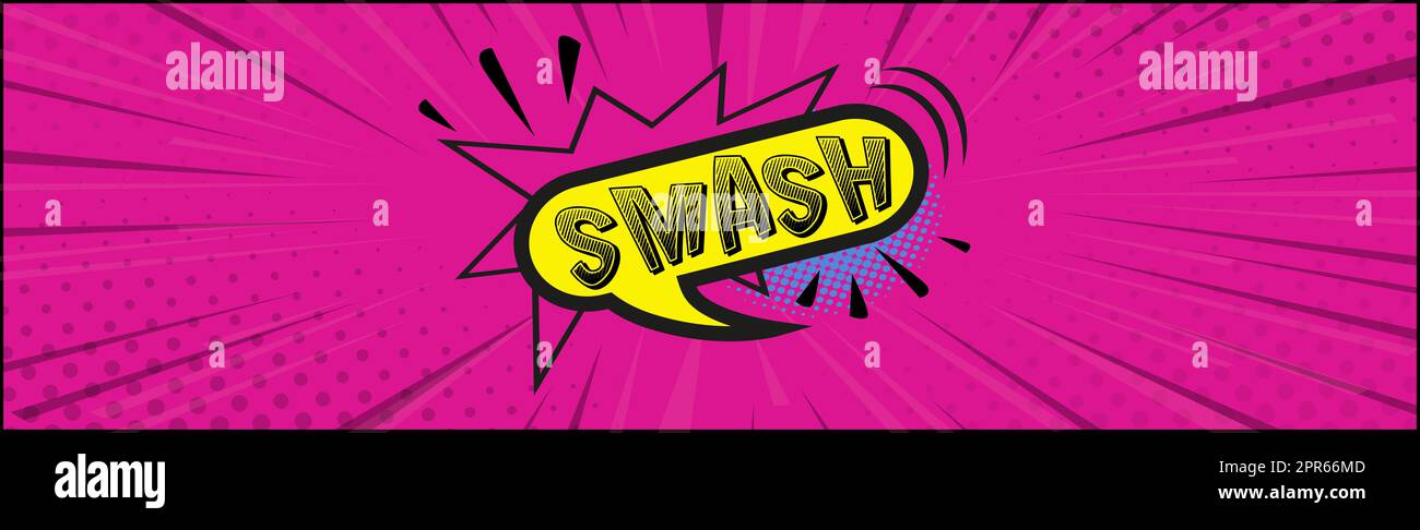 Comic lettering SMASH on white background - Vector illustration Stock Photo