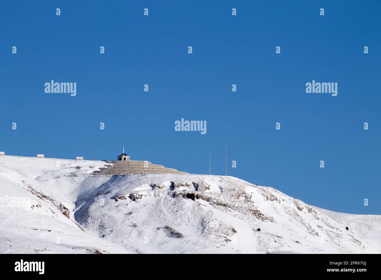 Mount Grappa war memorial view, Italy Stock Photo
