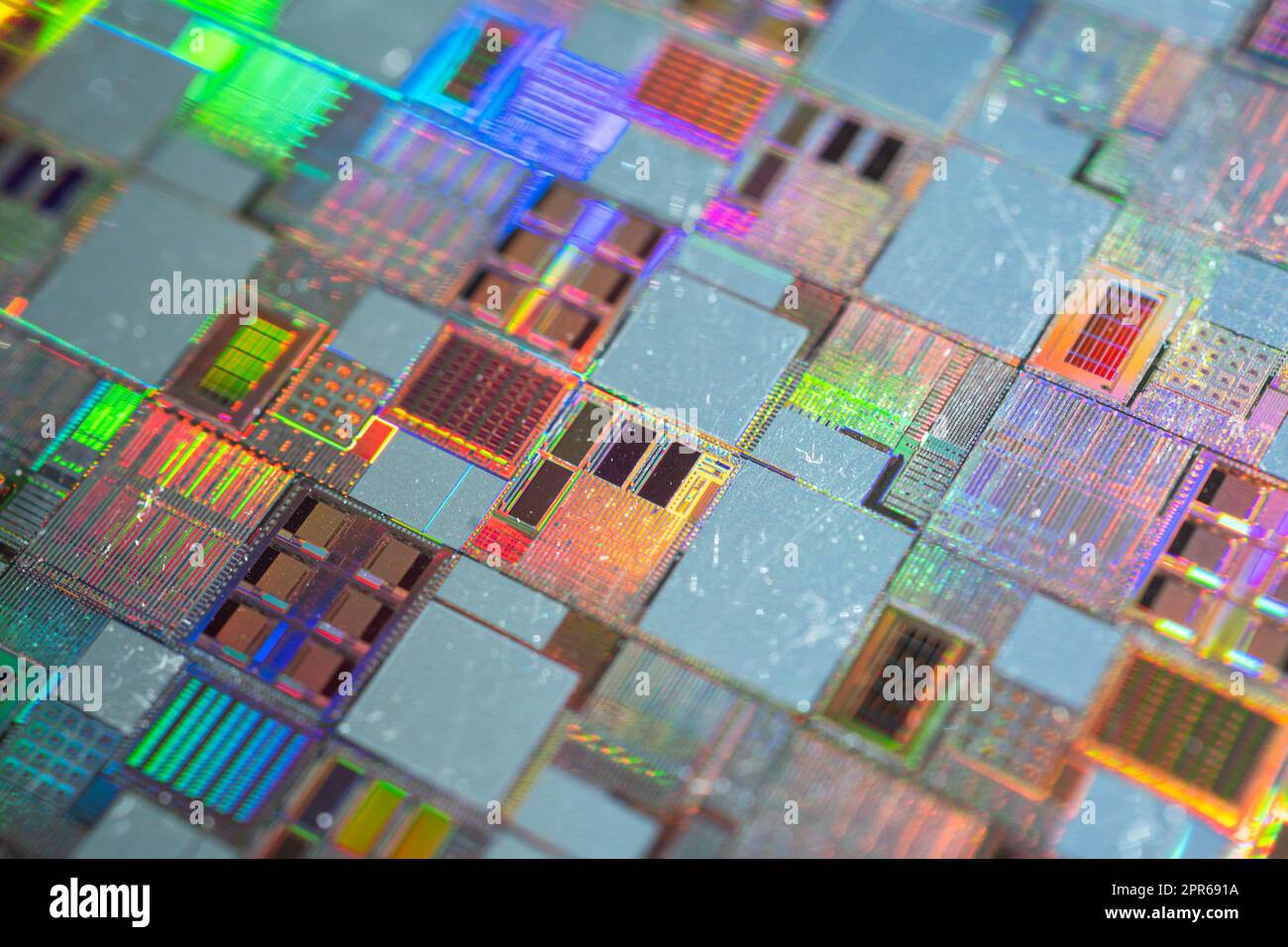 Silicon wafer for manufacturing semiconductor of integrated circuit. Stock Photo