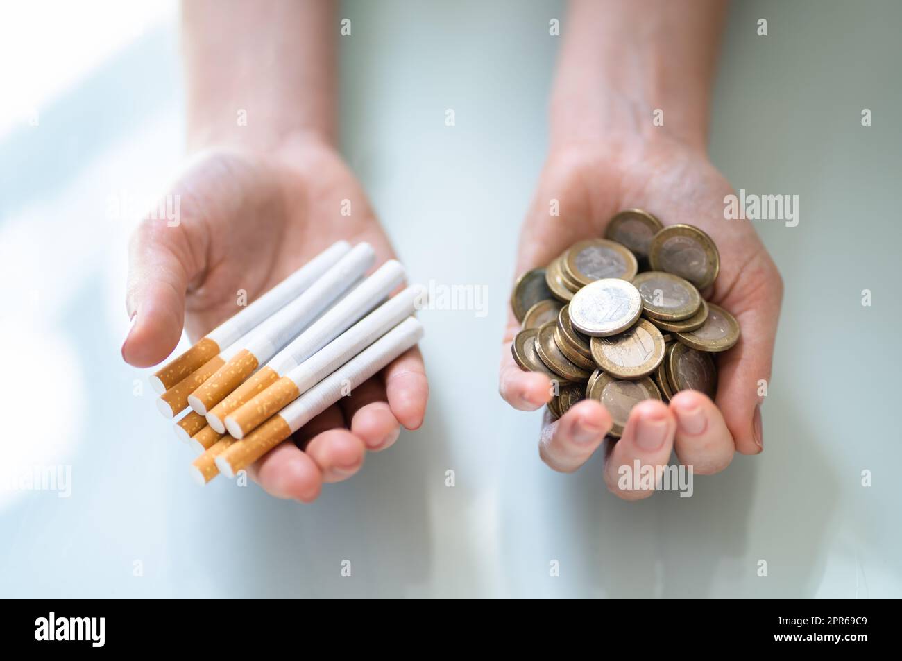 Cigarette Smoking Cost And Budget Money Loss Stock Photo