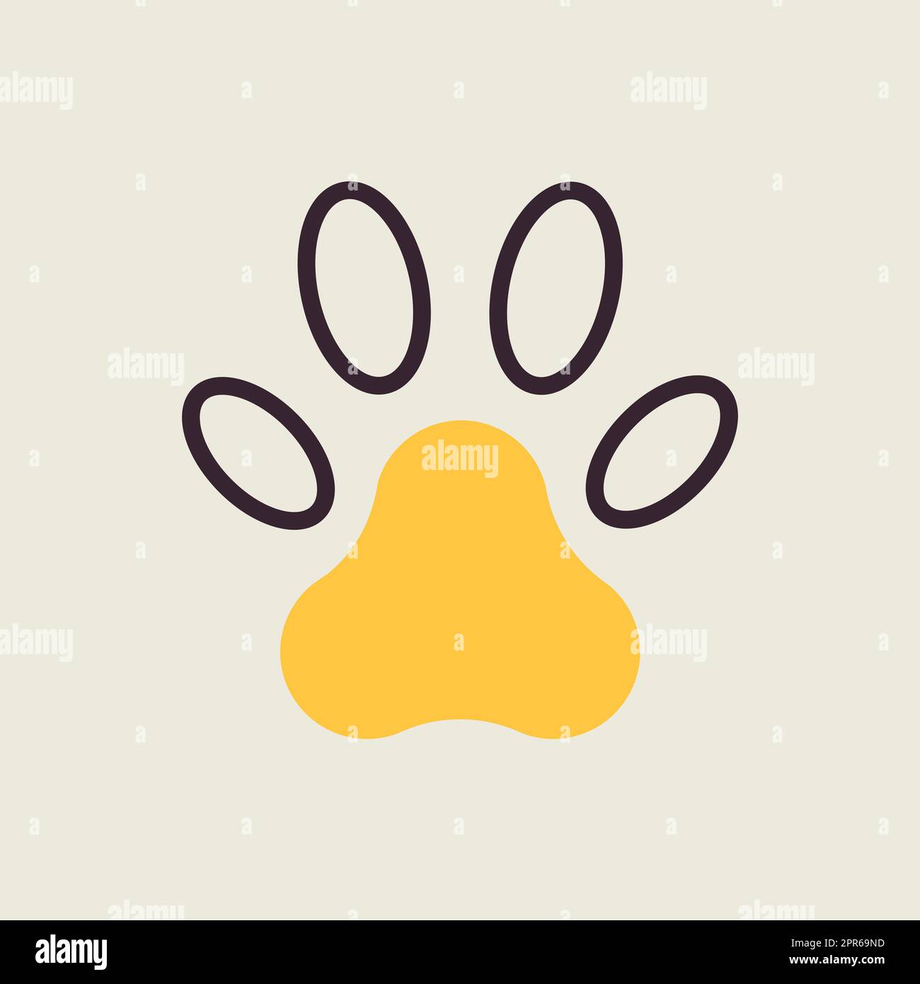 Paw vector isolated icon. Pet animal sign. Graph symbol for pet and veterinary web site and apps design, logo, app, UI Stock Photo